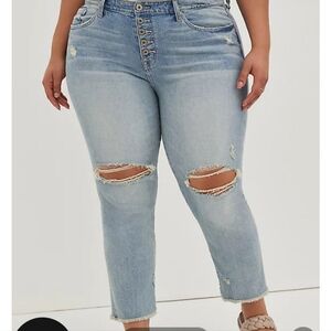 Women's Light Blue Distressed Jeans